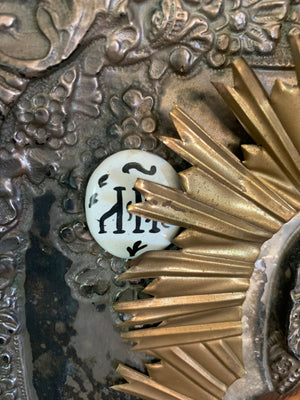A hand painted Madonna and child icon