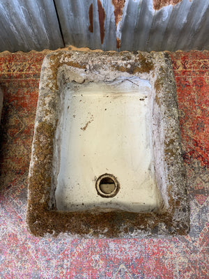 A pair of porcelain of butler's sink trough planters