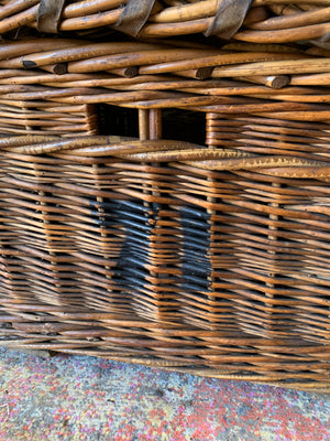 A Victorian wicker laundry basket