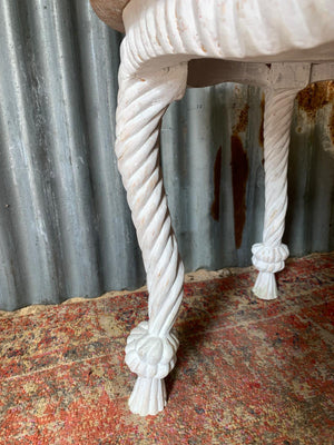 An Italian giltwood and marble rope tassel table
