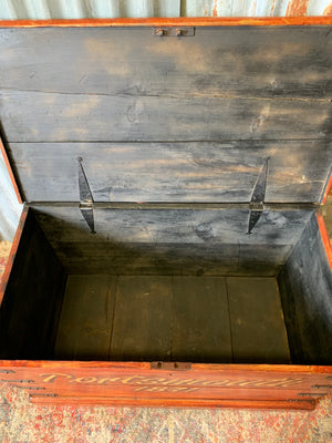 A wooden shipwright's trunk