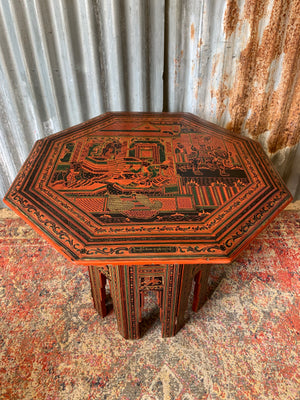 A Burmese octagonal carved table