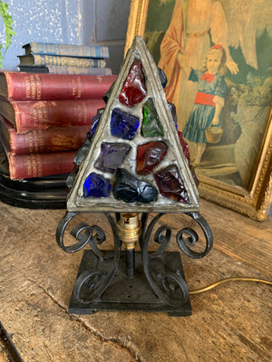 An original Peter Marsh leaded glass lantern - #B