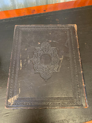 A large early 19th Century leather-bound bible