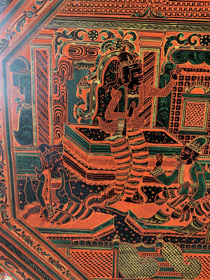 A Burmese octagonal carved table