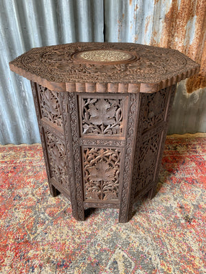 An Anglo-Indian octagonal carved table