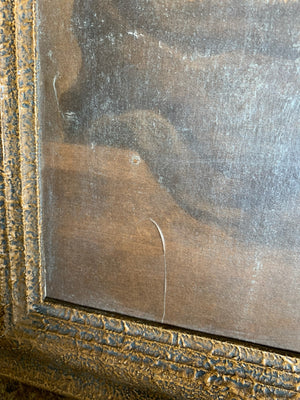 An framed oleograph of Rembrandt's "Self portrait at 34"