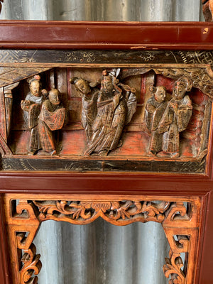 A traditional Chinese tall wooden wash stand