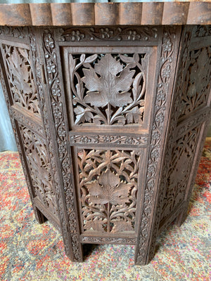 An Anglo-Indian octagonal carved table