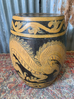 A Chinese terracotta garden barrel stool