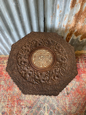 An Anglo-Indian octagonal carved table