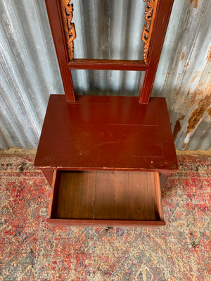 A traditional Chinese tall wooden wash stand