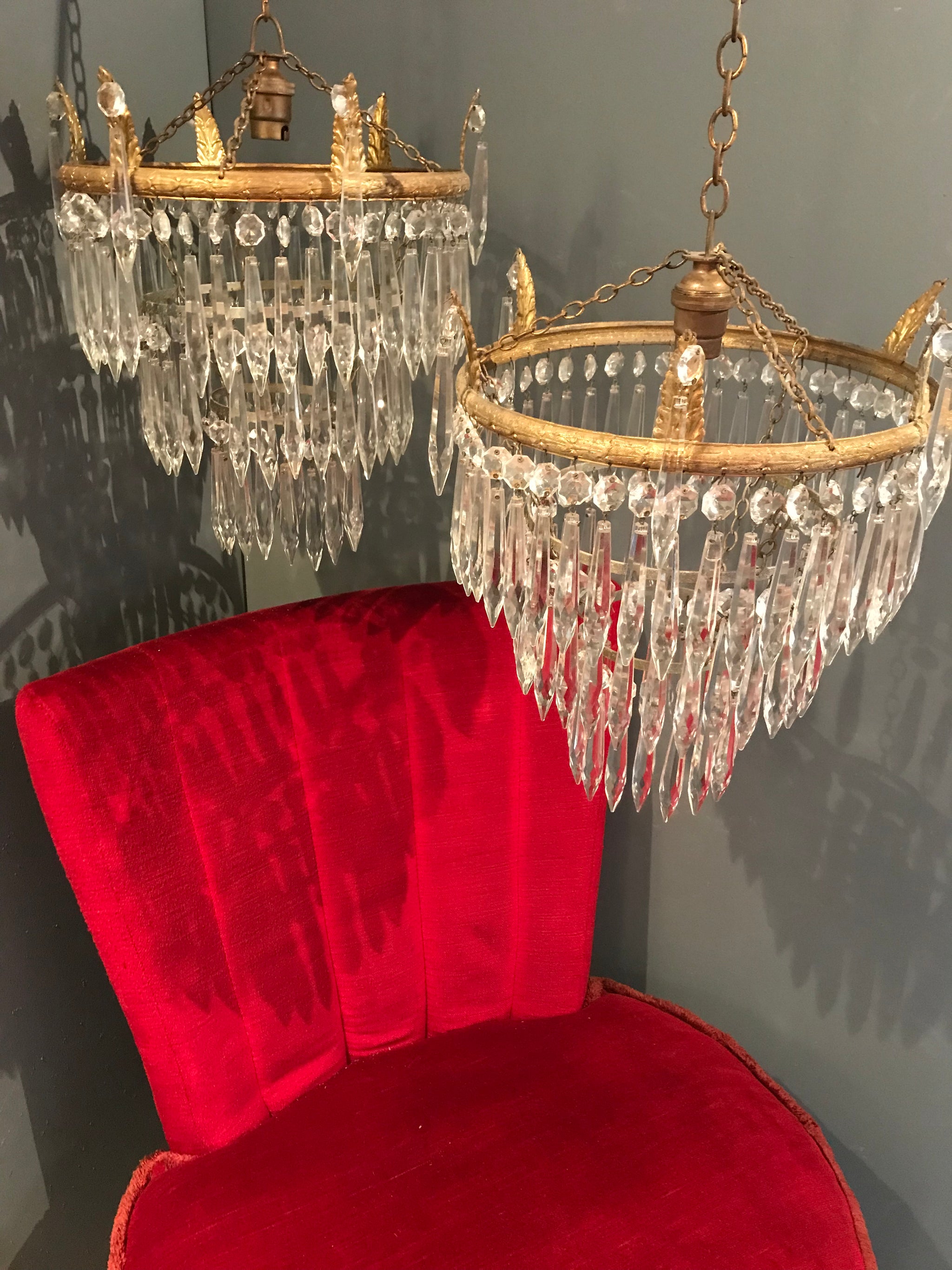 A continental crystal droplet 3 tier chandelier