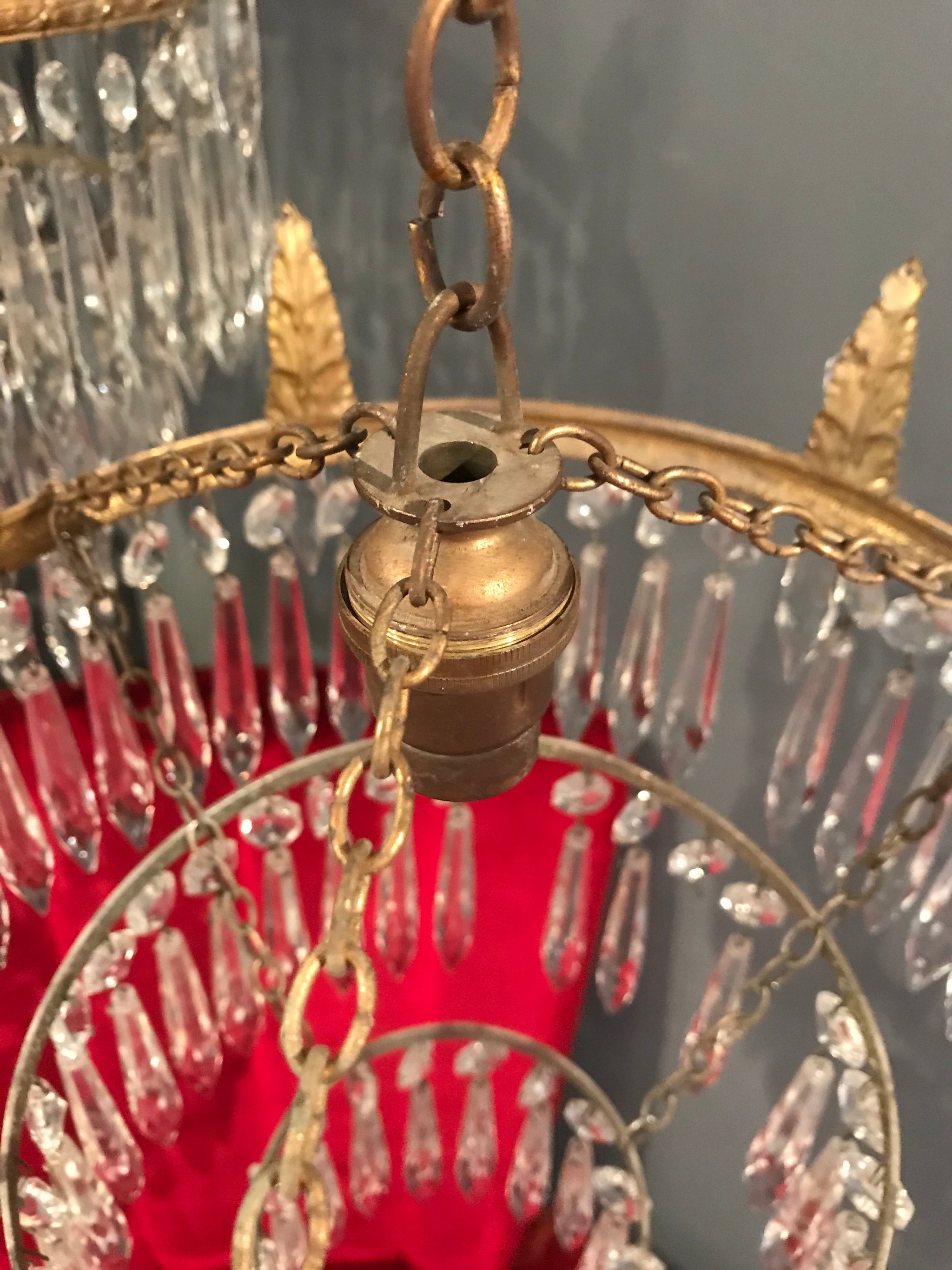 A continental crystal droplet 3 tier chandelier