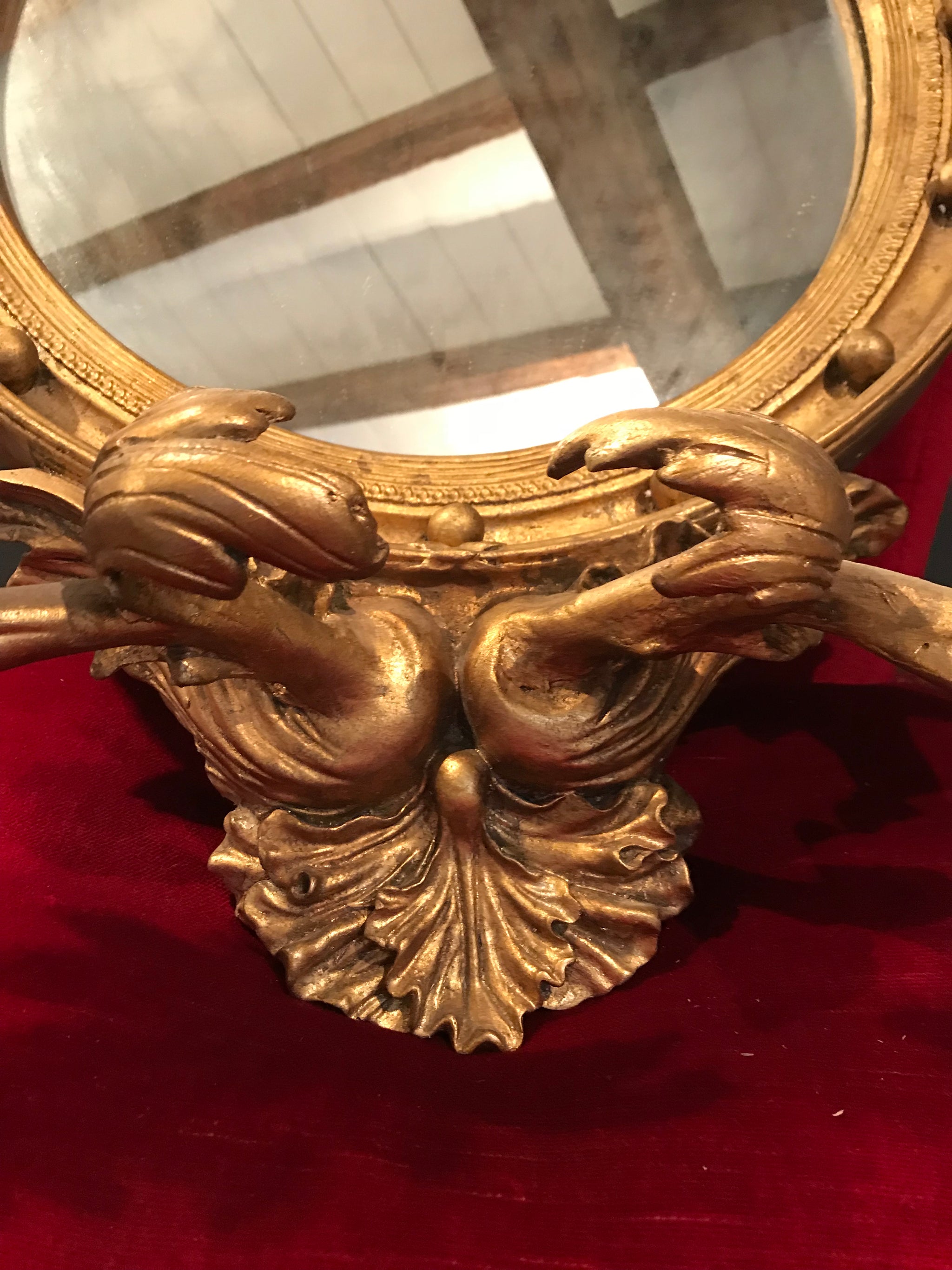 A vintage Regency style giltwood girandole mirror