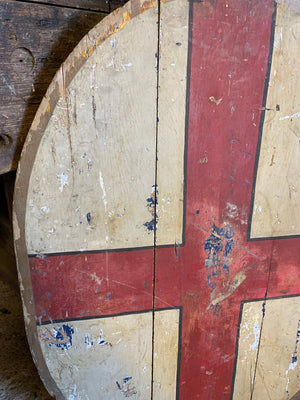 A 19th Century wooden shield for flag display