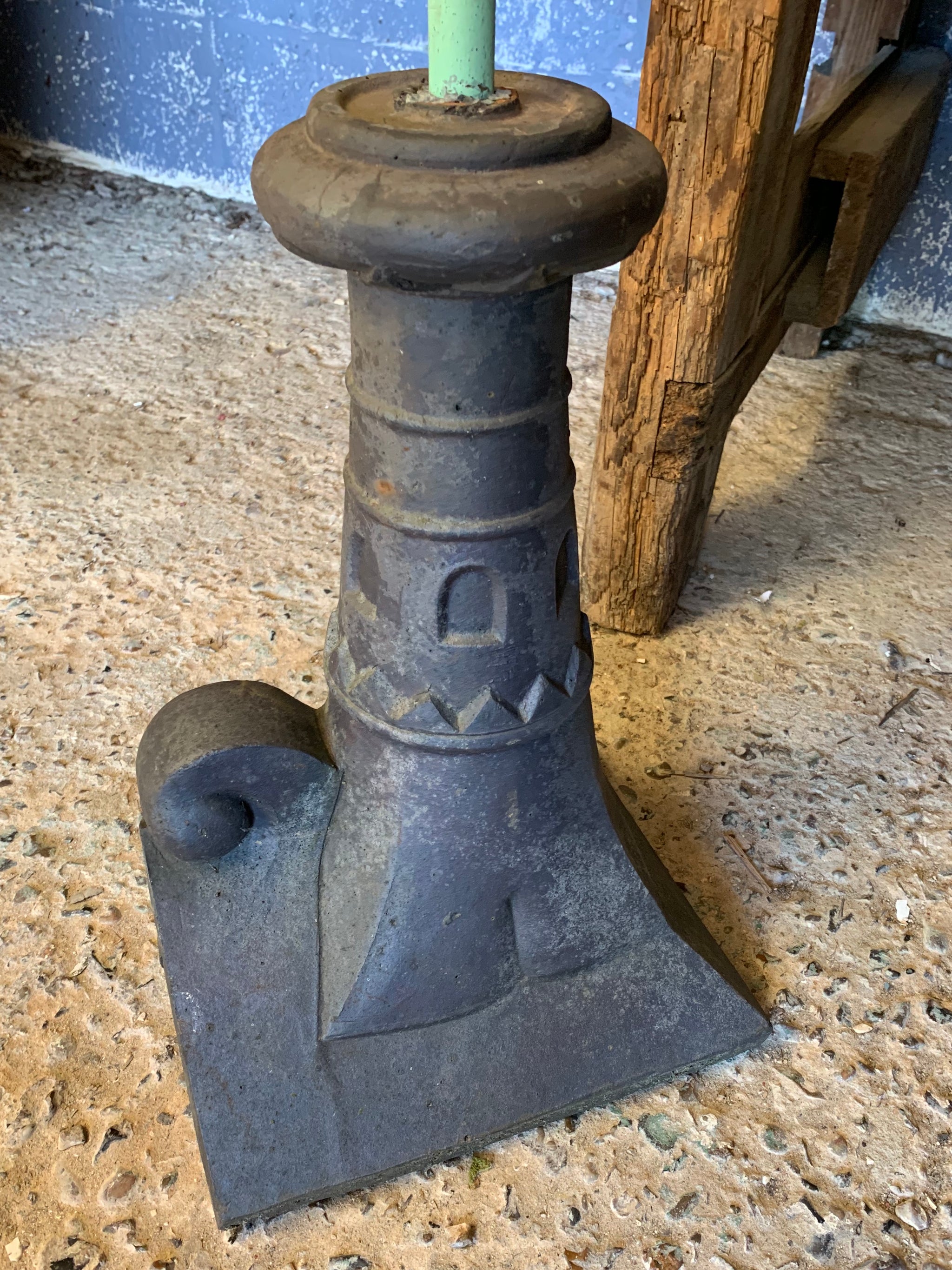 A salvaged copper lightening conductor weathervane