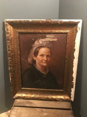A Victorian portrait painting of a fine older lady