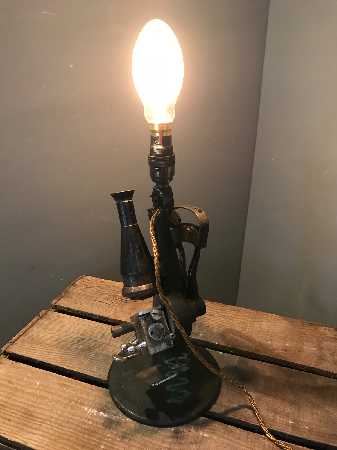 A Repurposed Cast Iron Scientific Lamp