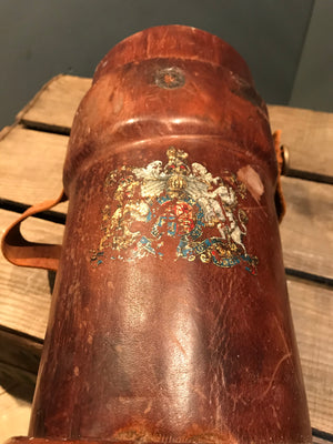 A Leather Crested British Royal Navy Cordite Carrier By Barrow Hepburn and Gale Ltd