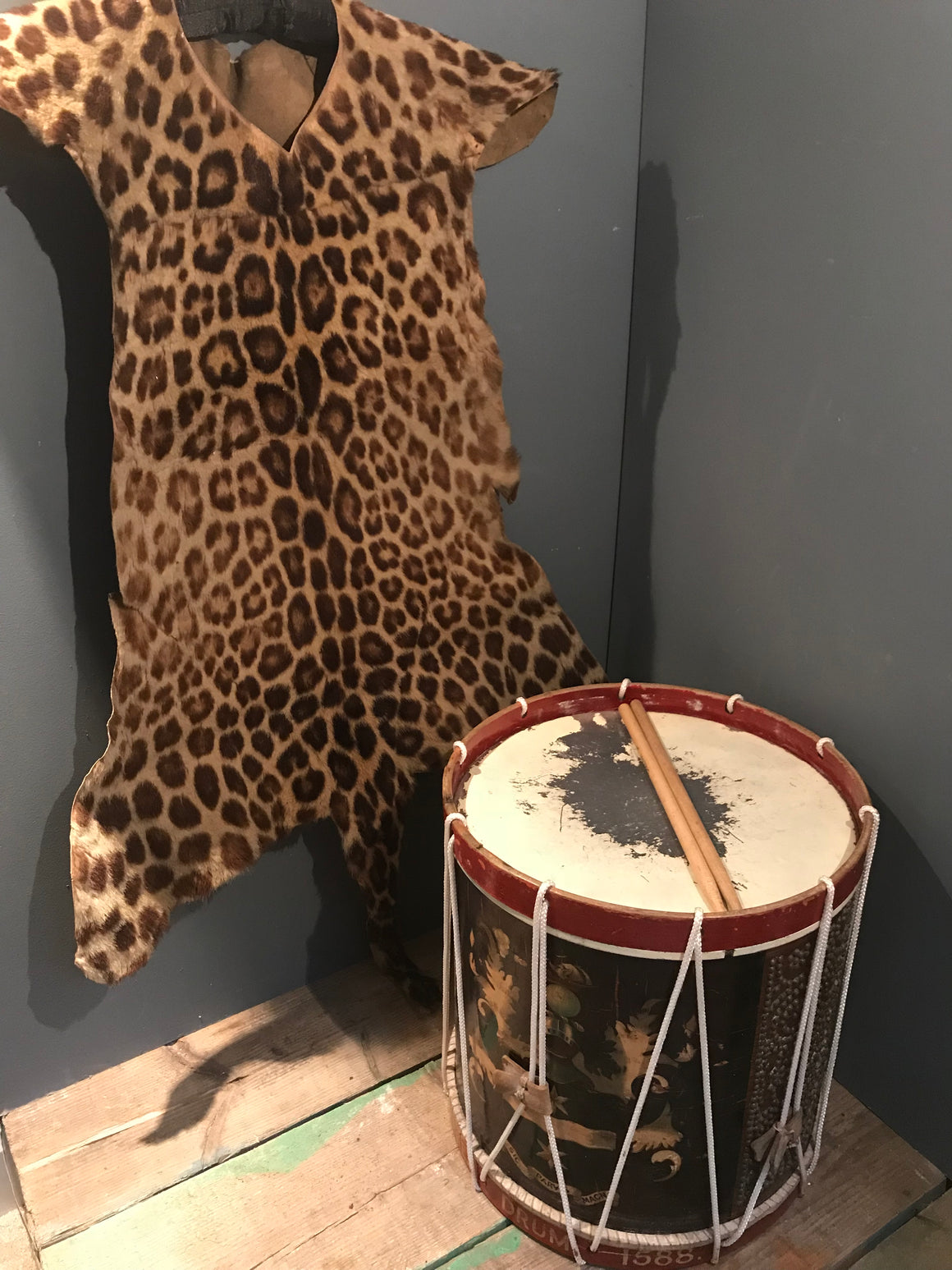 A WWI Era Military Drummer’s Taxidermy Leopard Skin Apron