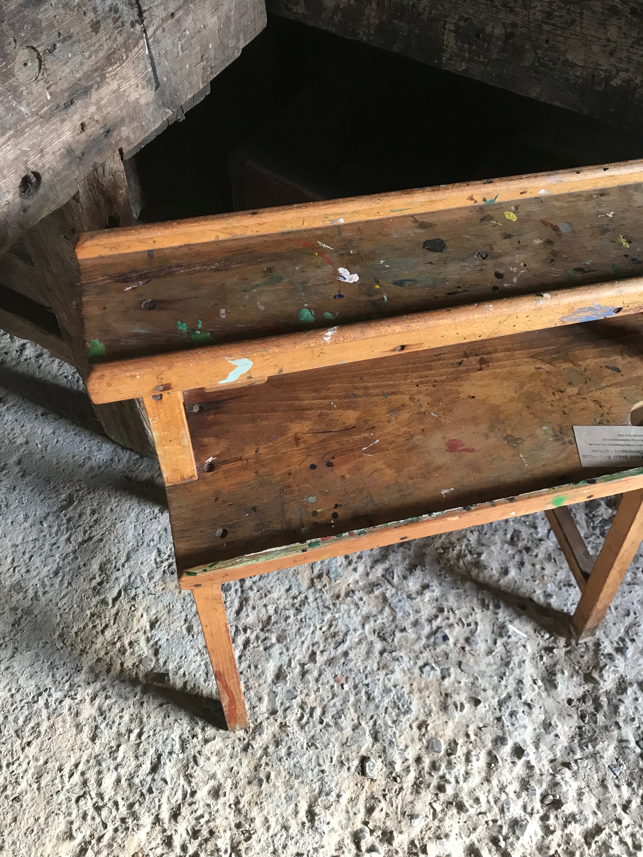 A wooden floor standing school easel