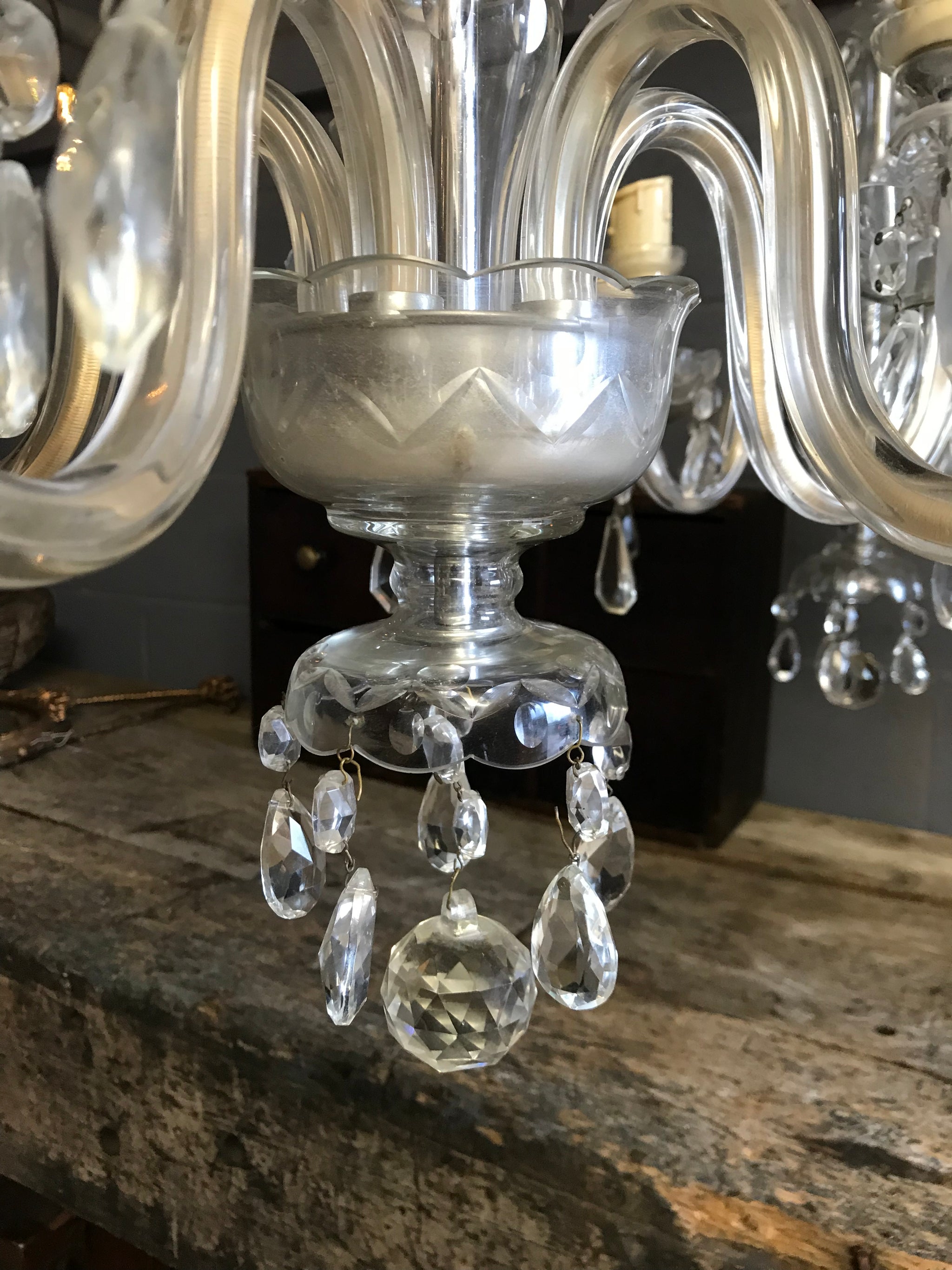 A crystal glass Marie Therese chandelier