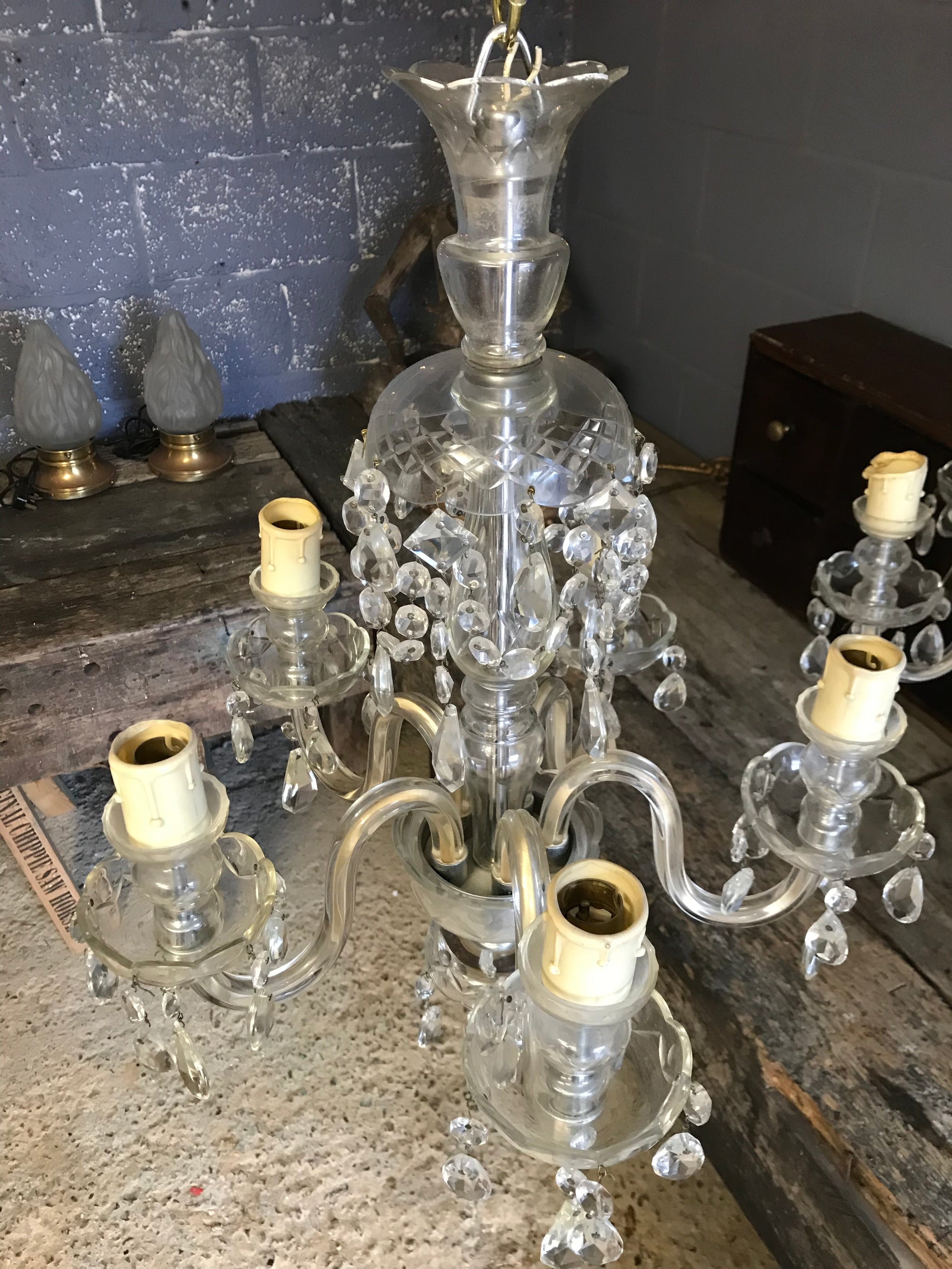 A crystal glass Marie Therese chandelier