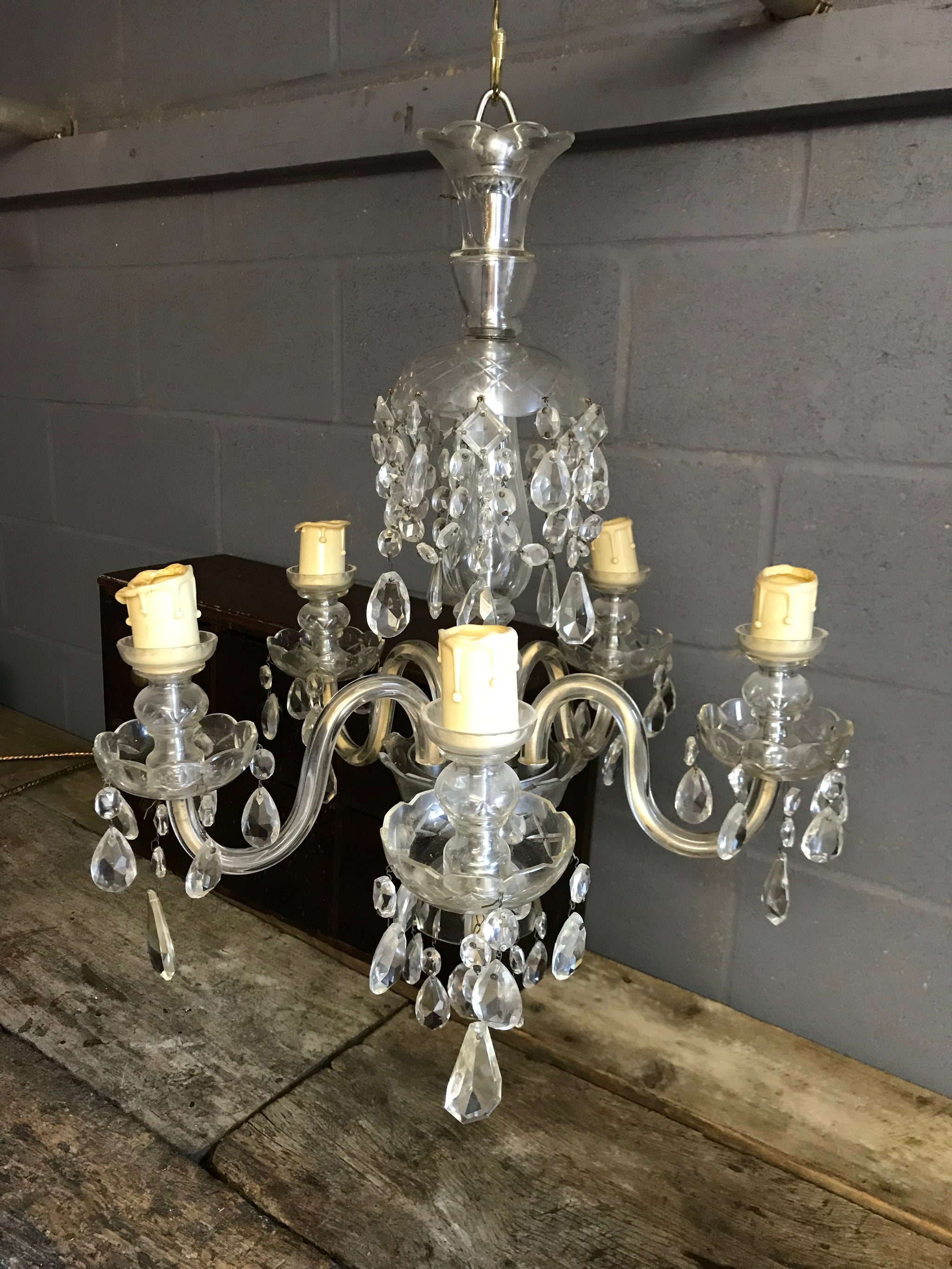 A crystal glass Marie Therese chandelier