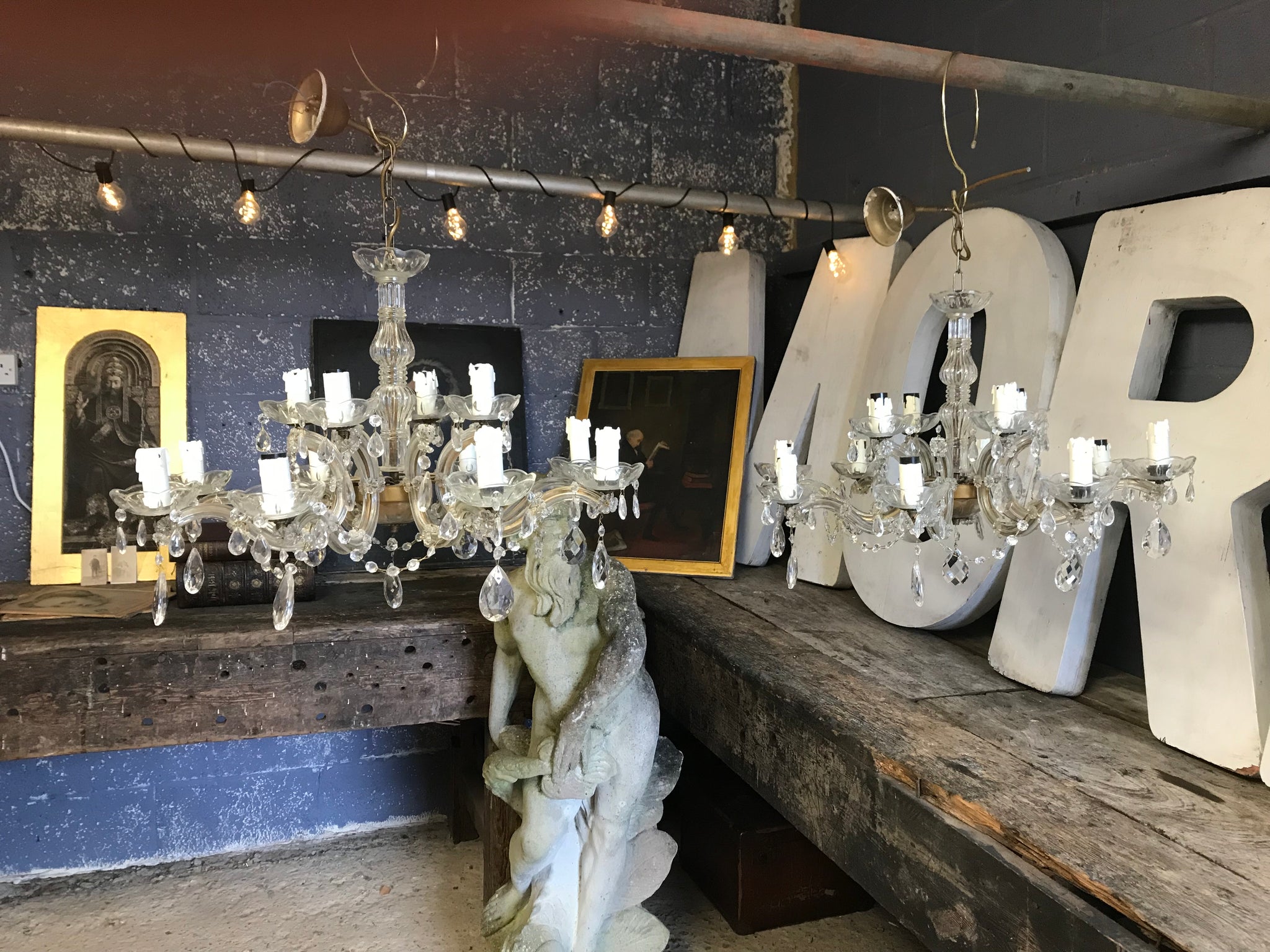 A pair of large Viennese dressed chandeliers