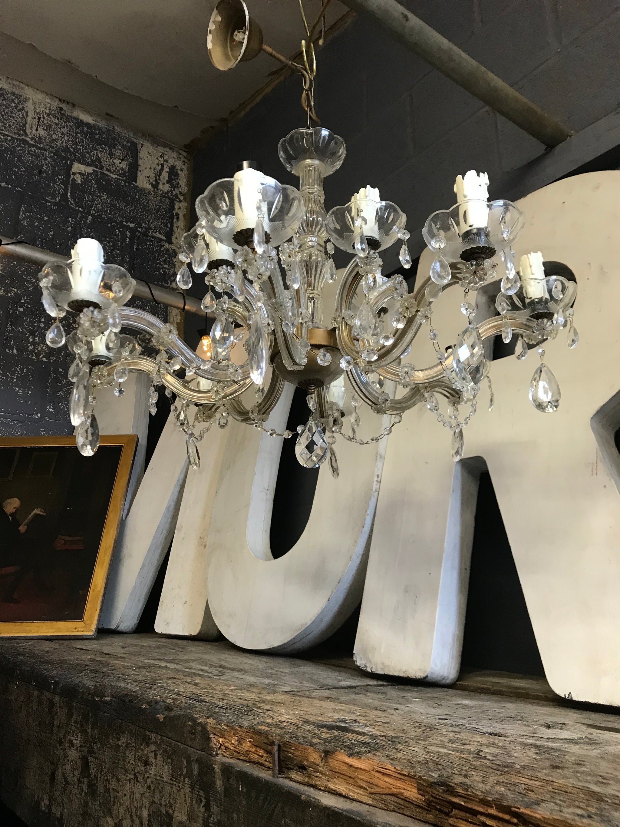 A pair of large Viennese dressed chandeliers