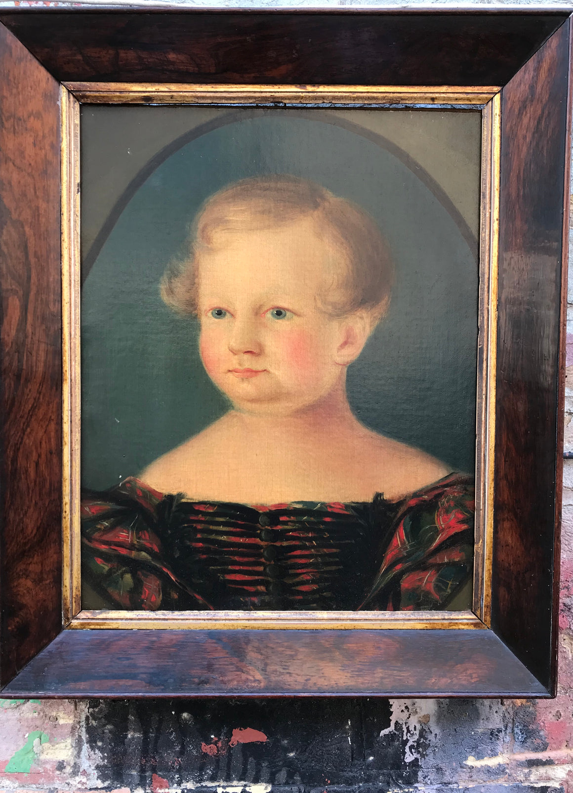 An English School Oil on Canvas Portrait Painting of a Child c.1830