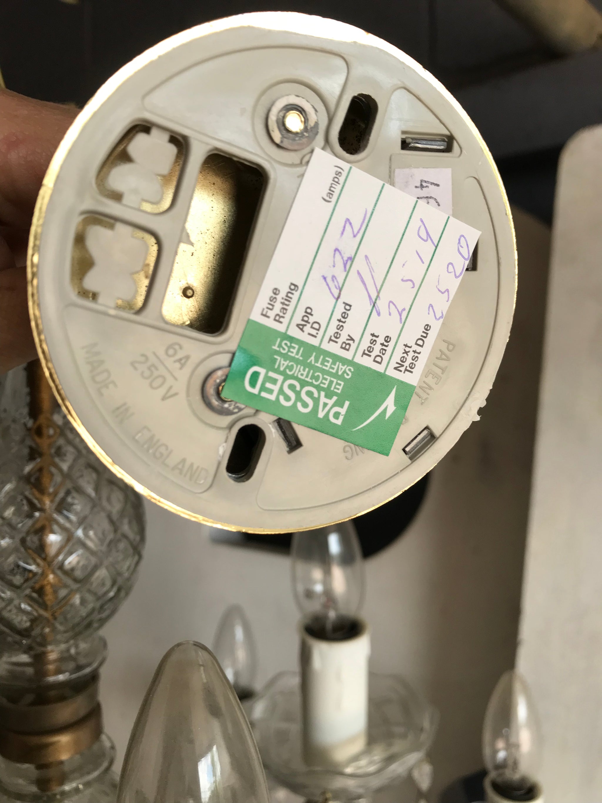 A large cut glass twelve light chandelier