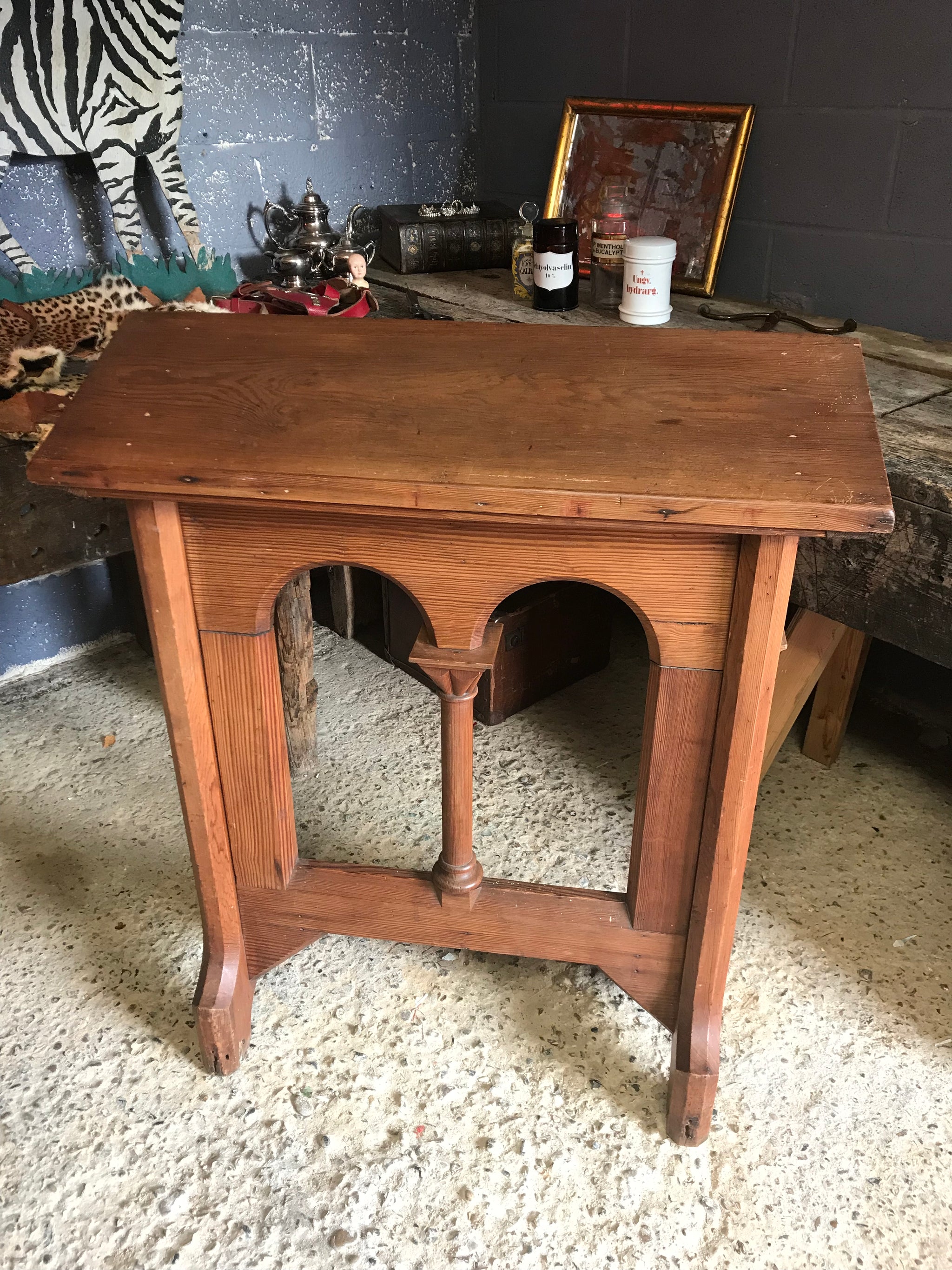 A large pine Gothic Revival lectern