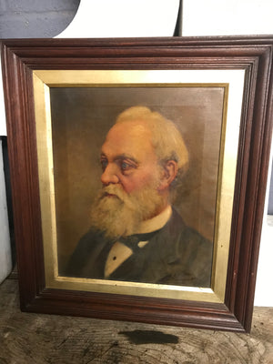 A Victorian oil on canvas painting of a bearded gentleman- William Boulton by Dealy