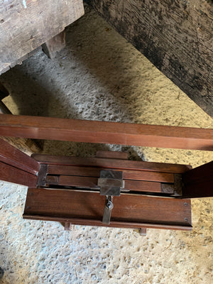 A rare and unusual small oak adjustable easel