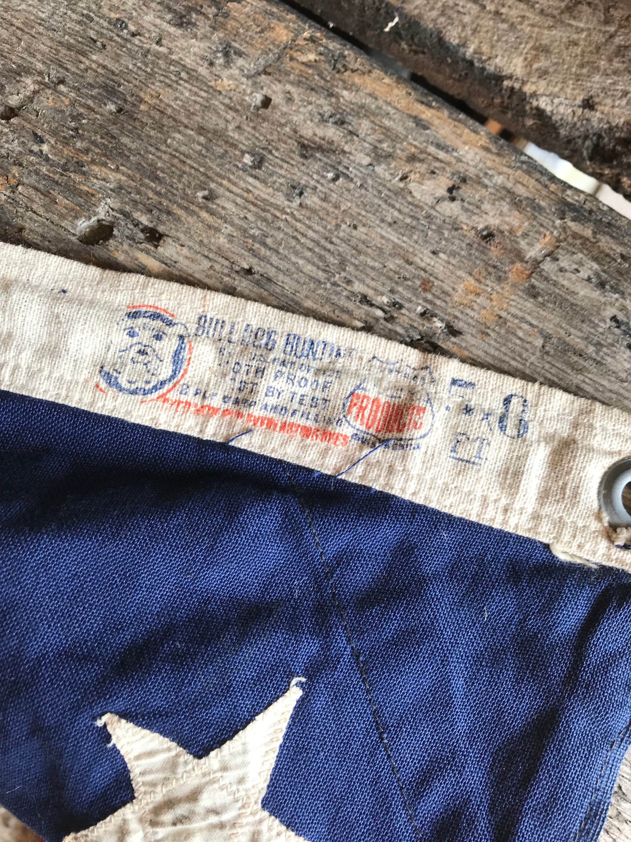 A hand stitched fabric 48 Star Stars and Stripes flag by Bulldog Bunting