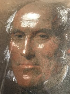 A large chalk portrait of Henry Dawson by George Richmond