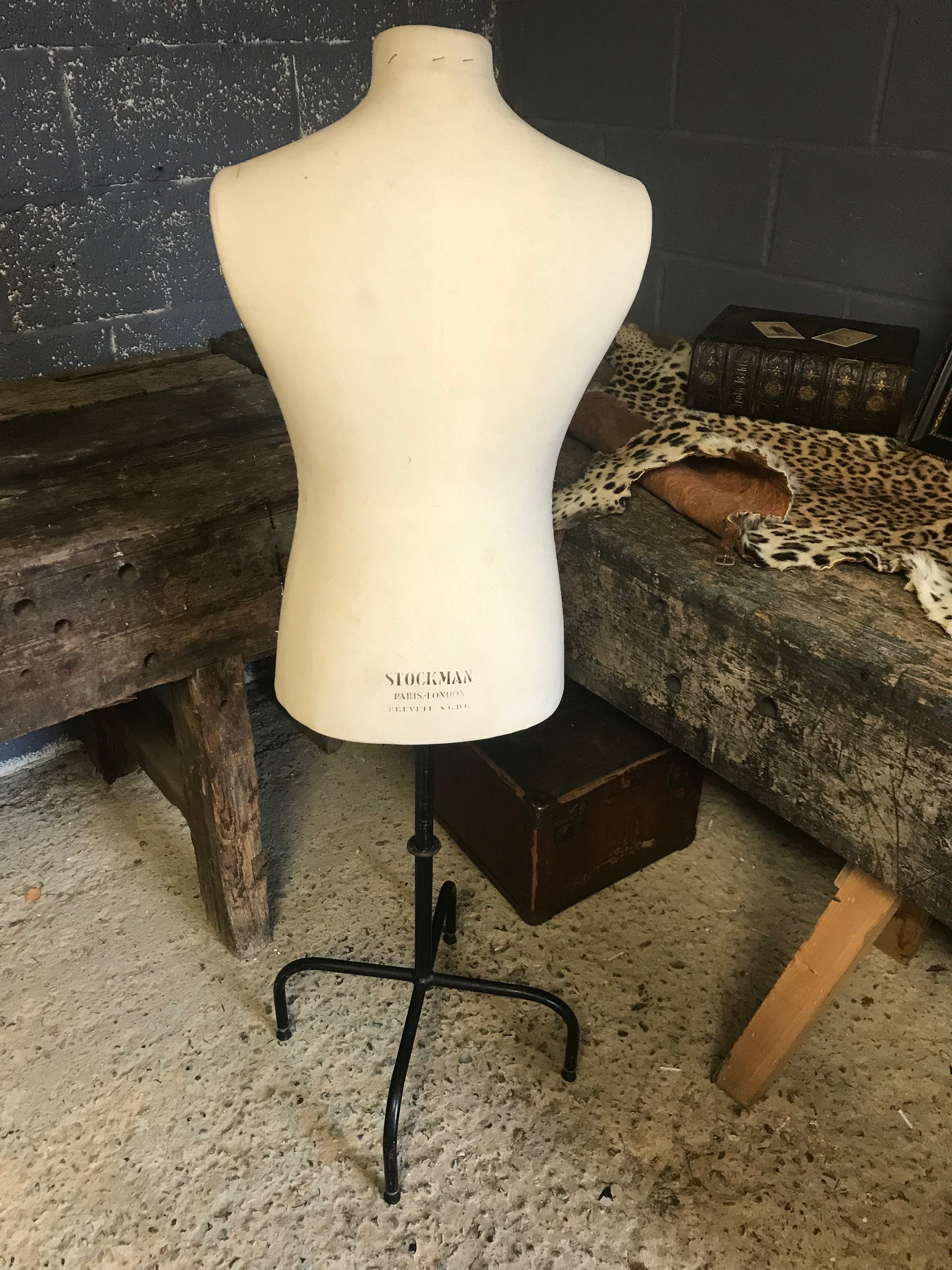 A Vintage Stockman white cloth male mannequin