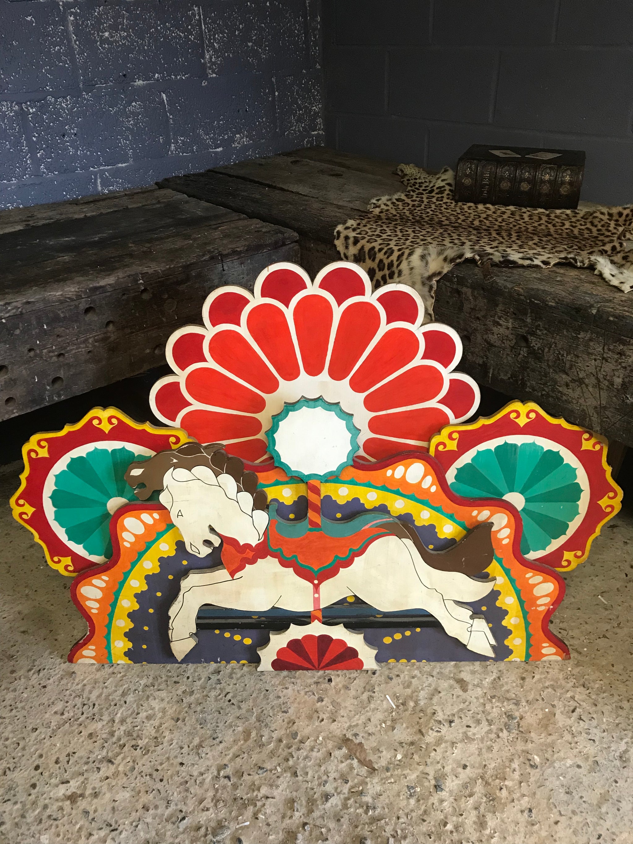 A Rex Whistler for Cecil Beaton style horse carousel fairground panel