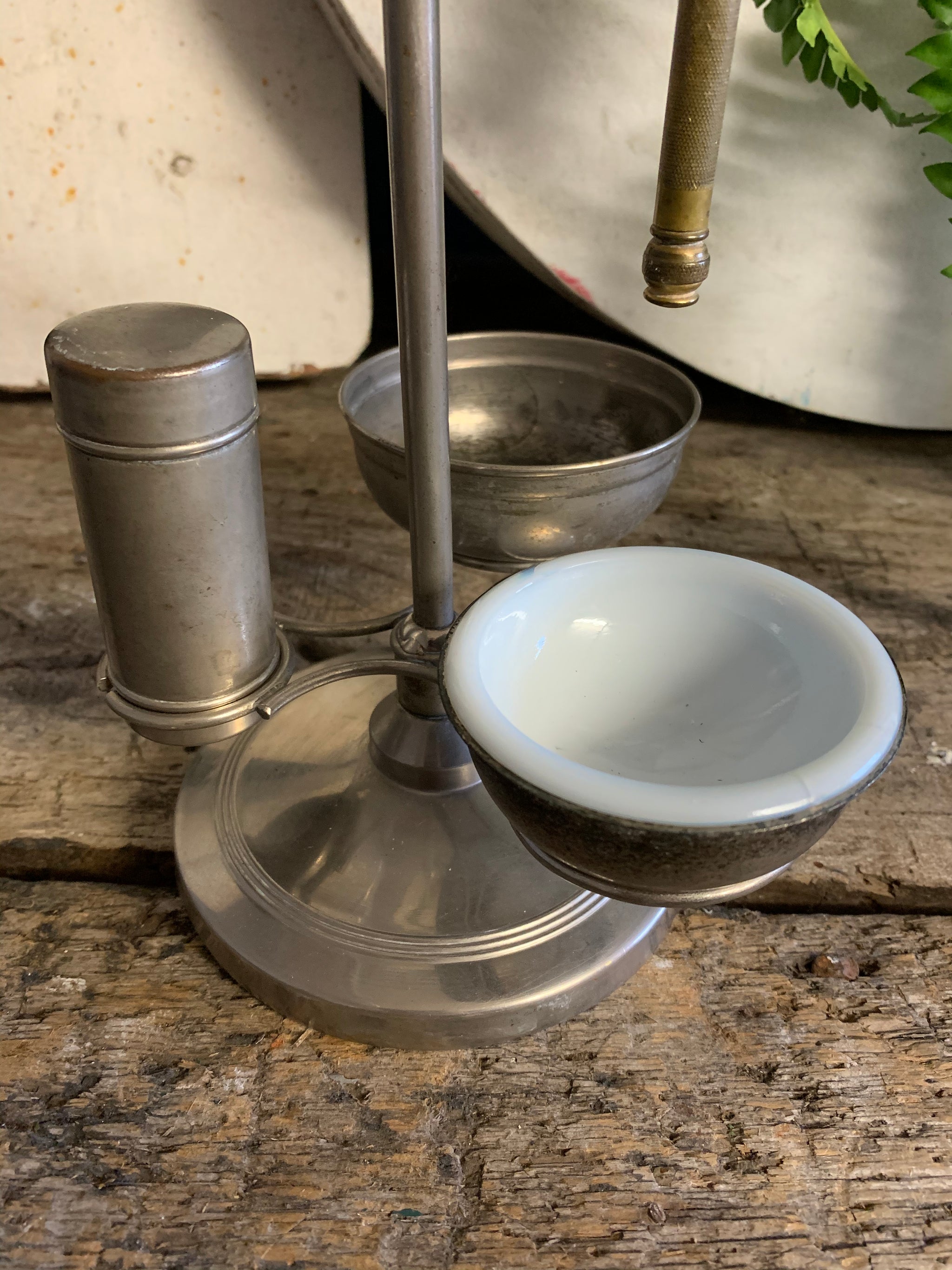 An Art Deco free standing adjustable shaving mirror