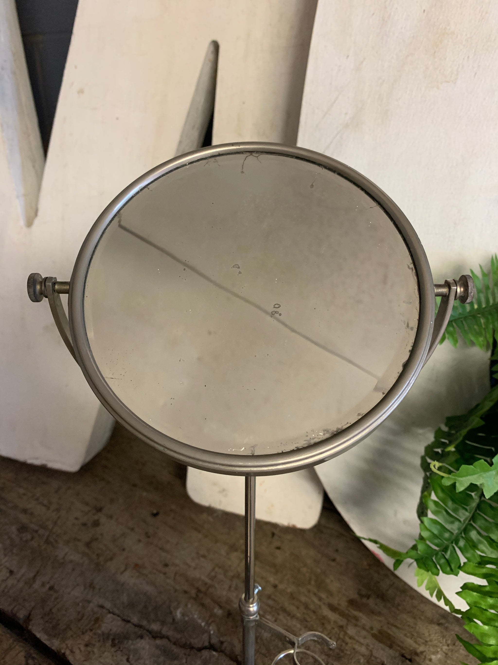An Art Deco free standing adjustable shaving mirror