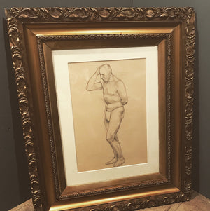 A Margaret Maitland Howard male nude pencil drawing