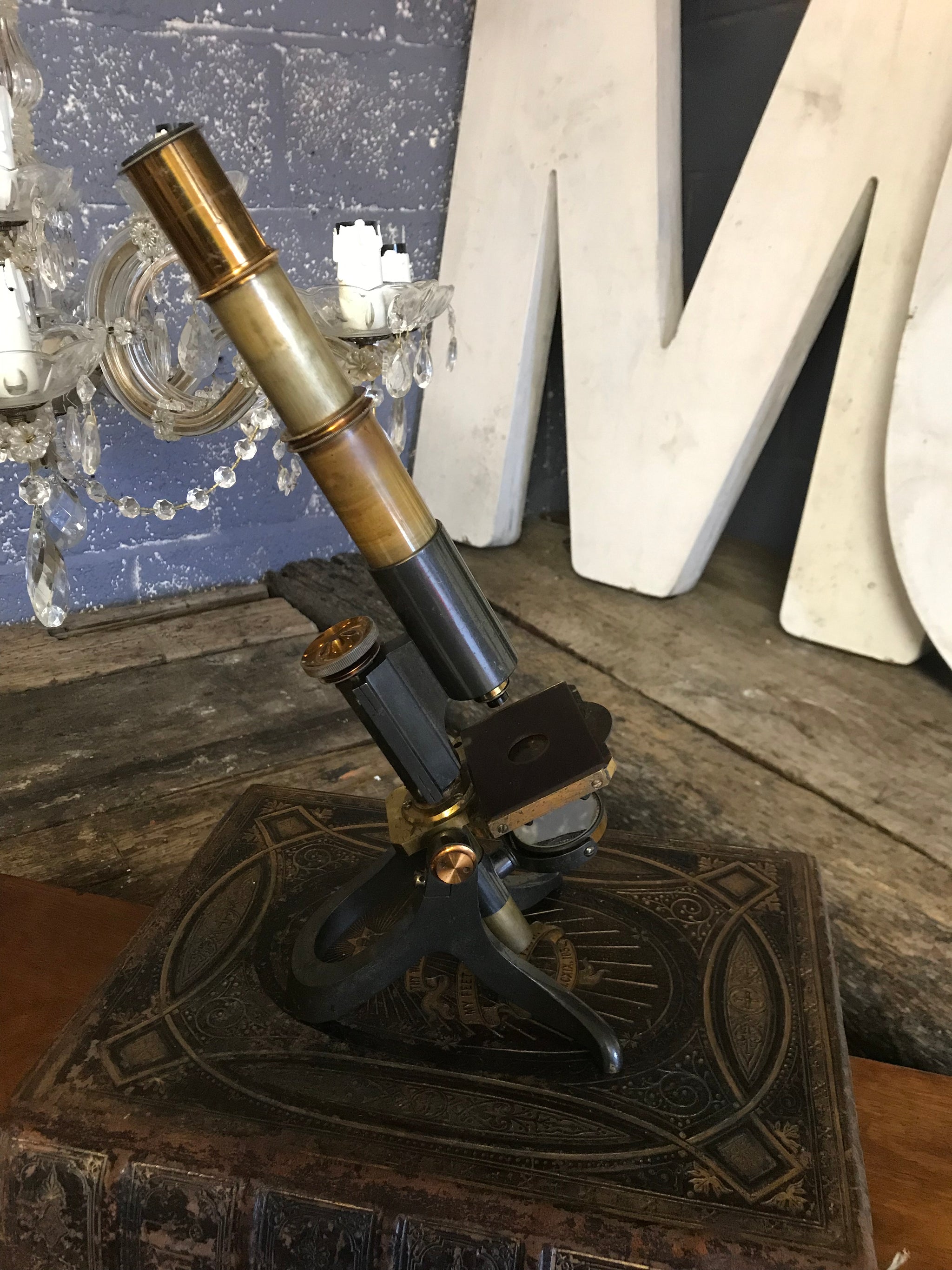 A 19th Century James Swift brass monocular microscope
