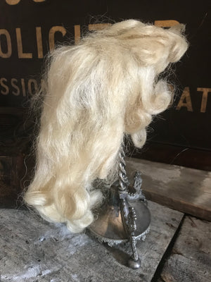 A vintage theatrical real hair white wig
