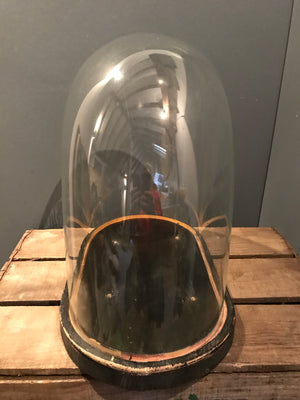 An ebonised glass display dome