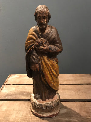 A large polychrome wooden Santos figure of Joseph (2)