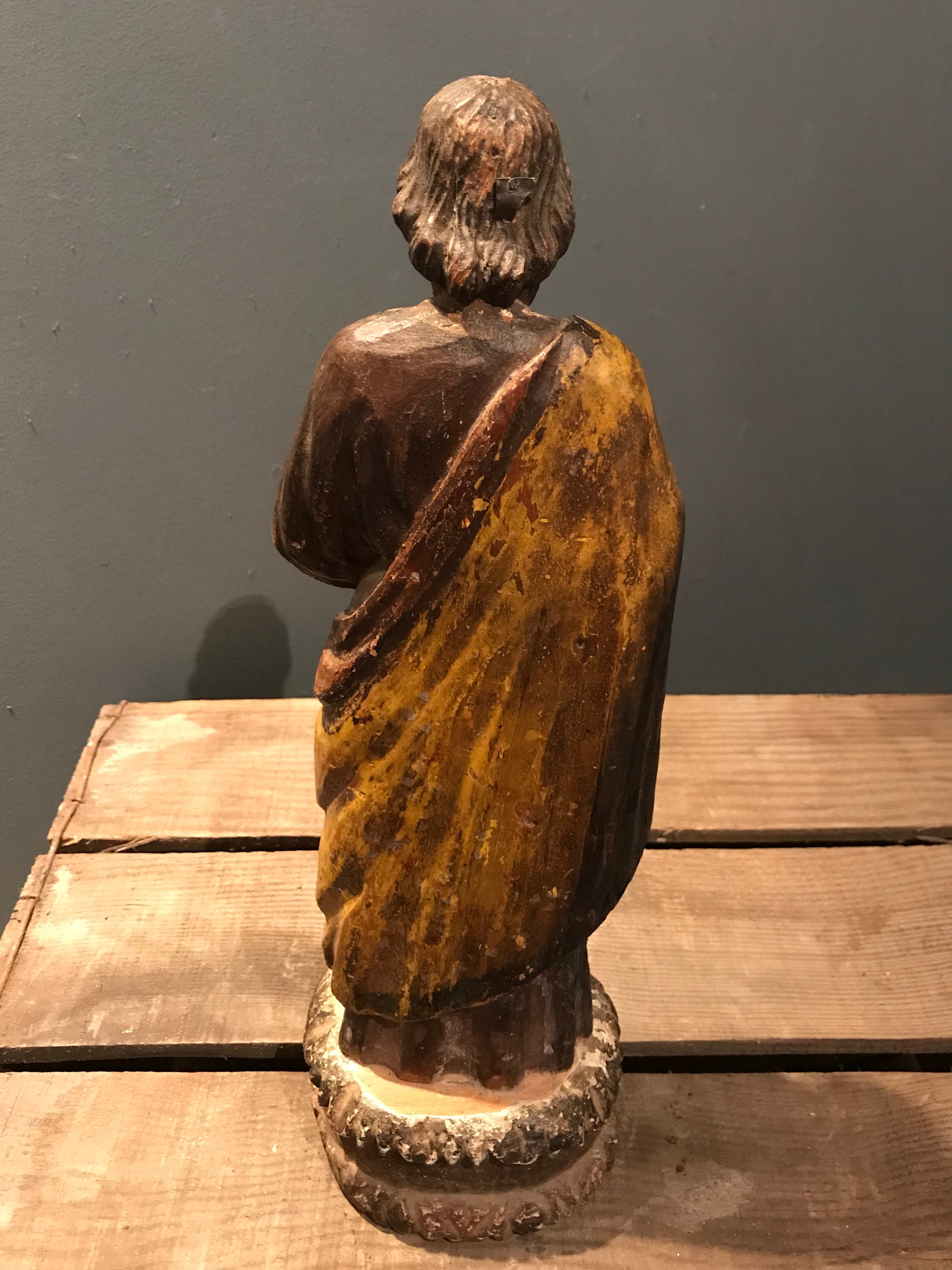 A large polychrome wooden Santos figure of Joseph (2)