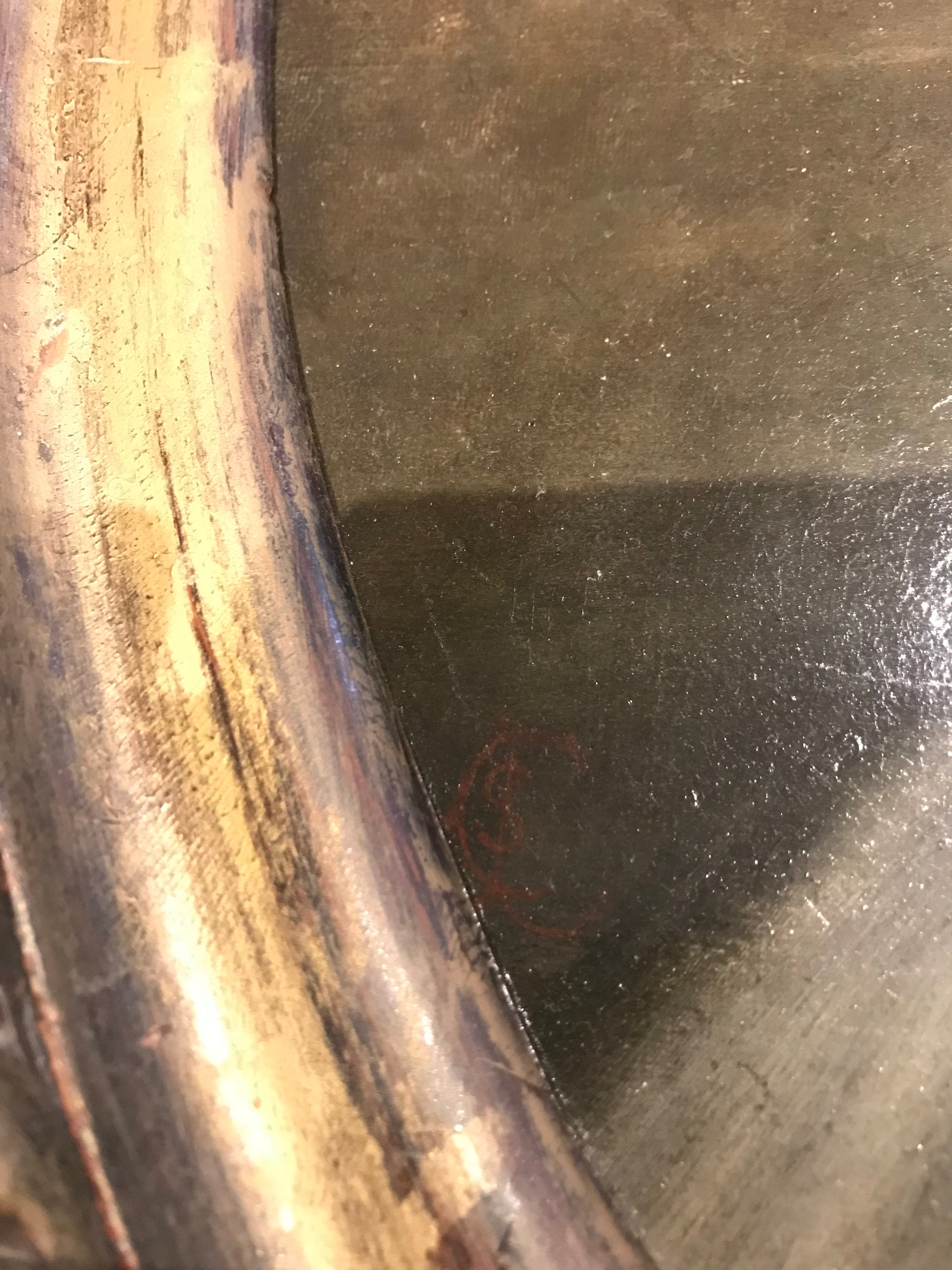 A large Oval Victorian oil painting by Charles Sillem Lidderdale