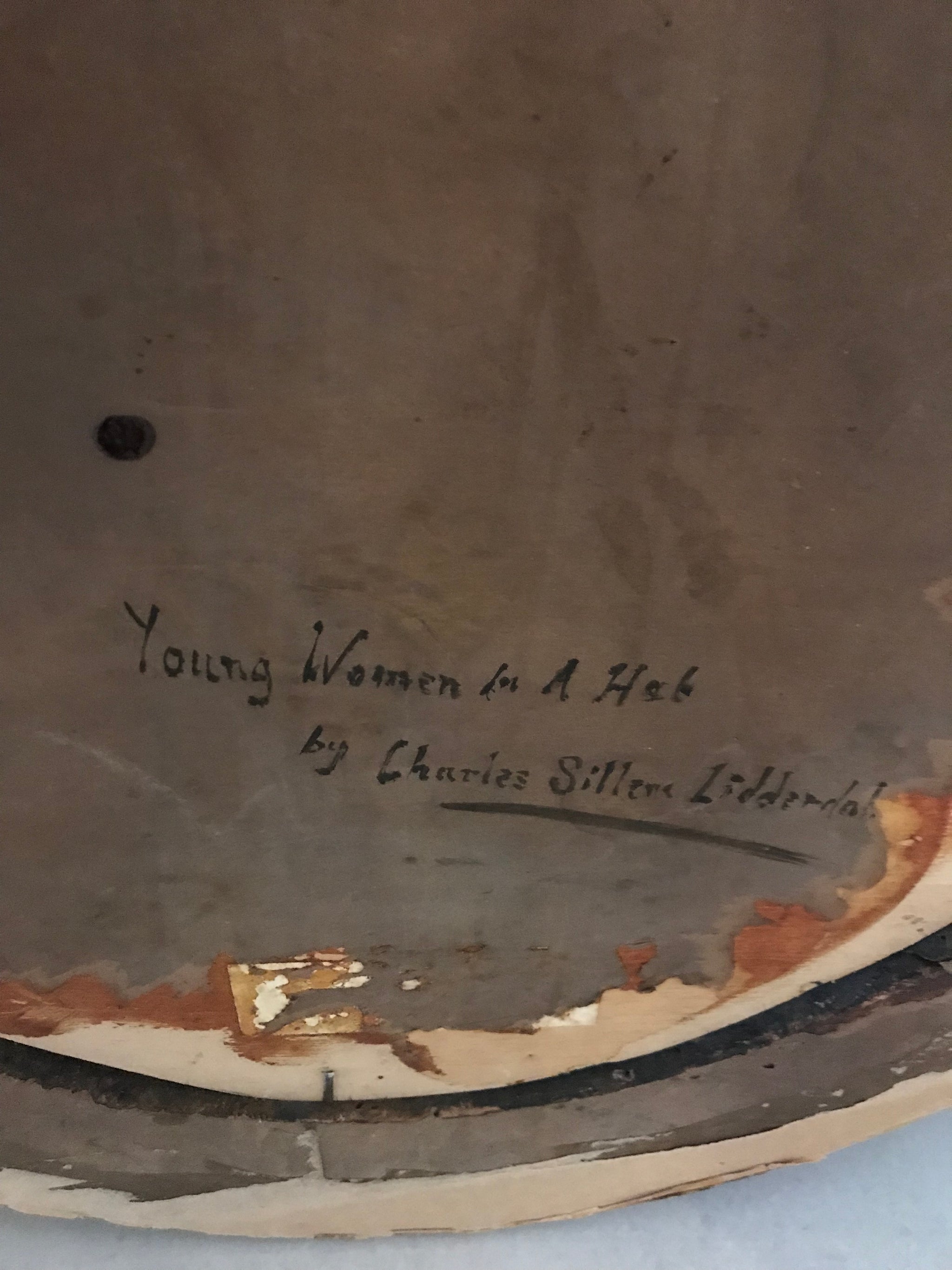 A large Oval Victorian oil painting by Charles Sillem Lidderdale